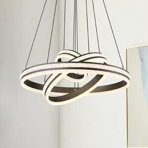 Globo Grouni LED viseća lampa, Ø 60 cm, boja titana, CCT, metal, prigušiva, Sivo, Dnevni boravak/blagovaonica, Metal