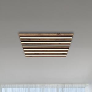 Globo LED stropna lampa Hayden, duljina 45 cm, crna/tamno drvo, Crno, Dnevni boravak/blagovaonica, Aluminij
