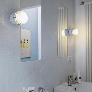 Oluce LED zidna svjetiljka Fresnel, siva, aluminij, staklo, 2700 K, Sivo, kupaonica, Metal