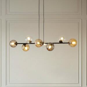 EMIBIG LIGHTING Staklena viseća svjetiljka, 8 žarulja, crna, grafit/jantarna/prozirna, prigušiva, Crno, Dnevni boravak/blagovaonica, Staklo, Metak