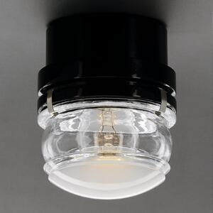 Oluce LED zidna svjetiljka Fresnel, crna, aluminij, staklo, 2700 K, Crno, kupaonica, Metal