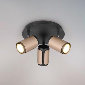 Trio Lighting Stropni reflektor Gillan, boja kave, 3 žarulje, okrugli, metalni, GU10, prigušiva, Smeđa / hrđa, Dnevni boravak/blagovaonica, Metal