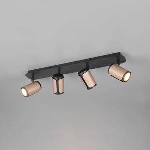 Trio Lighting Gillan stropni reflektor, boja kave, 4 žarulje, metal, GU10, prigušiva, Smeđa / hrđa, Dnevni boravak/blagovaonica, Metal