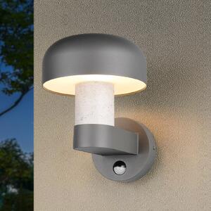 Trio Lighting Vanjska zidna svjetiljka Fraser Sensor siva/izgled betona, aluminij IP54 E27, Sivo, Aluminij