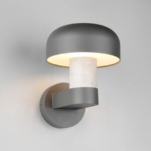 Trio Lighting Fraser vanjska zidna svjetiljka, siva/betonski izgled, aluminij, IP54, E27, prigušiva, Sivo, Aluminij