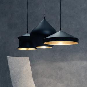 Tom Dixon LED viseća lampa Beat Wide, crna, 36 cm, mesing, prigušiva, Crno, Dnevni boravak/blagovaonica, Mjed