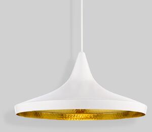 Tom Dixon LED viseća svjetiljka Beat Wide, bijela, Ø 36 cm, mesing, prigušiva, Bijela, Dnevni boravak/blagovaonica, Mjed