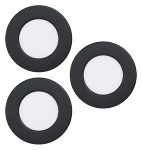 EGLO connect LED ugradbena svjetiljka Fueva 6-Z, crna, set od 3 komada, prigušiva, Crno, Dnevni boravak/blagovaonica, Plastika
