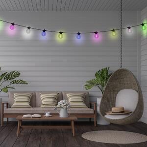 Näve LED solarni svjetlosni lanac CADENA, RGB, crni, 10 žarulja, m, prigušiva, Crno, Plastika