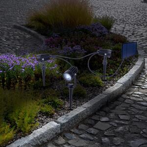 Näve LED solarni reflektor sa šiljkom za tlo SPOTI, crni, set od 3 komada, IP44, prigušiva, Crno, Metal