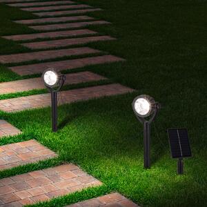 Näve LED solarni reflektor s šiljkom za tlo NOMI, crni, set od 6 komada, IP44, Crno, Plastika