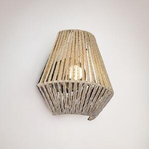 Reality Leuchten LED zidna svjetiljka na baterije Lira, smeđa, papirna pređa, dodirna, V 19 cm, prigušiva, Smeđa / hrđa, spavaća soba, Tkanina / tekstil