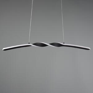 Reality Leuchten LED viseća svjetiljka Ginko, mat crna, metalna, duljina 79 cm, Crno, Dnevni boravak/blagovaonica, Metal