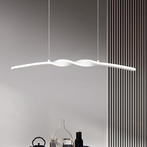 Reality Leuchten LED viseća svjetiljka Ginko, mat bijela, metalna, duljina 79 cm, Bijela, Dnevni boravak/blagovaonica, Metal