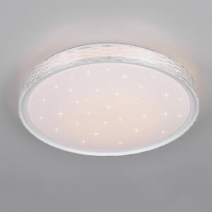 Reality Leuchten LED stropna svjetiljka Varda, bijela, Ø 39 cm, daljinski upravljač, prigušiva, Bijela, spavaća soba, Metal
