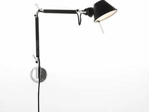 TOLOMEO MICRO ZIDNA LAMPA S NOSAČEM KOMPLET CRNA E14 A010930 + A025150 AR010930+AR025150