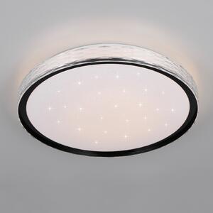 Reality Leuchten LED stropna svjetiljka Varda, crna, Ø 39 cm, daljinski upravljač, prigušiva, Crno, spavaća soba, Metal