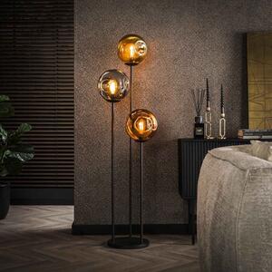 ZIJLSTRA Podna lampa Stellar, 3 svjetla, staklo, metal, višebojna, Višebojno, Dnevni boravak/blagovaonica, Staklo