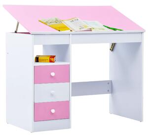 VidaXL Dječji nagibni stol za učenje i crtanje ružičasto-bijeli