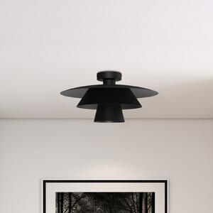 Luminex Plato stropna svjetiljka, crna, metalna, Ø 38 cm, E27, prigušiva, Crno, Dnevni boravak/blagovaonica, Metal