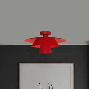 Luminex Plato stropna svjetiljka, crvena, metalna, Ø 38 cm, E27, prigušiva, Crvena, Dnevni boravak/blagovaonica, Metal