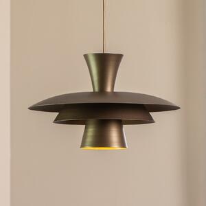 Luminex Viseća svjetiljka Plato, boje titana, metal, Ø 38 cm, E27, prigušiva, Sivo, Dnevni boravak/blagovaonica, Metal