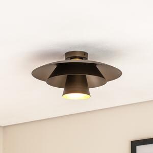 Luminex Stropna svjetiljka Plato, titan, metal, Ø 38 cm, E27, prigušiva, Sivo, Dnevni boravak/blagovaonica, Metal