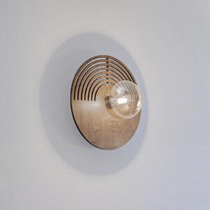 TK Lighting Zidna svjetiljka Lunar, bijela/drvena, Ø 30 cm, G9, prigušiva, Drvo, Dnevni boravak/blagovaonica, Drvo