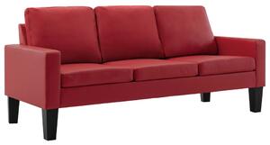 VidaXL 3-dijelni set sofa od umjetne kože crveni