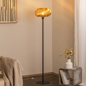 Domiluce Podna lampa Vento, crna/zlatna, metalna, Ø 40 cm, E27, Zlato / mjed, Dnevni boravak/blagovaonica, Metal