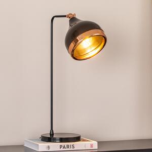 Opviq Stolna lampa Yildo, crna/bakrena, metalna, visina 52 cm, prigušiva, Crno, Dnevni boravak/blagovaonica, Metal