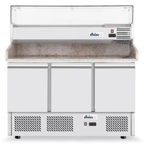 Pizza Pult s Rashladnom Vitrinom, Troja Vrata, 254L, Arktic, 230V/400W, 1400x700x1491mm