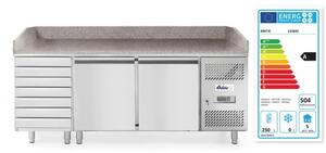 Pizza Pult, Dvostruka Vrata i 7 Ladica, Granit, Arktic, 250L, 230V/250W, 2020x802x1000mm