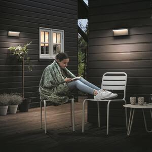 Philips LED vanjska zidna svjetiljka Bustan, pakiranje od 2 komada, 2700 K, Sivo, Aluminij, Zidni kvadrat