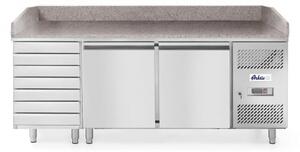 Pizza Pult, Dvostruka Vrata i 7 Ladica, Granit, Arktic, 250L, 230V/250W, 2020x802x1000mm
