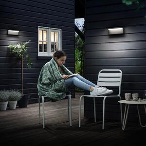 Philips LED vanjska zidna svjetiljka Bustan UE, pakiranje od 2 komada, 2700 K, Crno, Aluminij, Zidni kvadrat