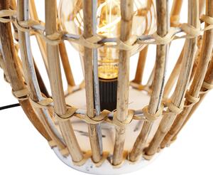 Ruralna stolna lampa od bambusa s bijelim - Canna Capsule