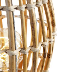 Ruralna stolna lampa tronožac od bambusa s bijelim - Canna Capsule