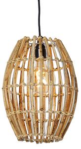 Ruralna viseća lampa od bambusa s bijelim - Canna Capsule