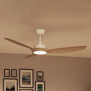 Philips Olas LED ventilator, Ø 132 cm, smeđa/bijela, CCT, prigušiva, Bijela, Dnevni boravak/blagovaonica, Plastika