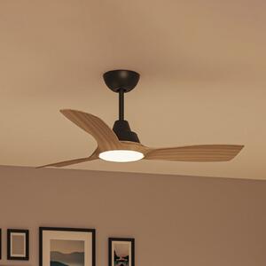 Philips Olas LED ventilator, Ø106 cm, smeđa/crna, CCT, prigušiva, Crno, Dnevni boravak/blagovaonica, Plastika