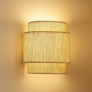 Lindby zidna lampa Anuva, prirodna, papir, visina 25 cm, prigušiva, Bež, Dnevni boravak/blagovaonica, Papirnati karton