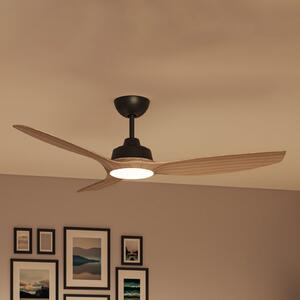 Philips Olas LED ventilator, Ø132 cm, smeđa/crna, CCT, prigušiva, Crno, Dnevni boravak/blagovaonica, Plastika