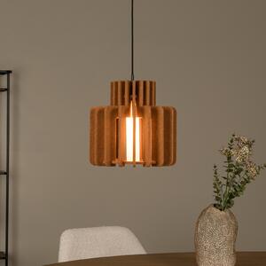 Lucide Viseća lampa Rollo, terakota, Ø 31 cm, tkanina/metal/staklo, prigušiva, Smeđa / hrđa, Dnevni boravak/blagovaonica, Tkanina / tekstil