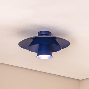 Luminex Plato stropna svjetiljka, tamnoplava, metalna, Ø 38 cm, E27, prigušiva, Plava, Dnevni boravak/blagovaonica, Metal