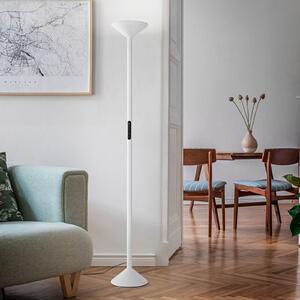 Fabas Luce LED podna lampa Tratto, bijela, metalna, CCT, prigušljiva, prigušiva, Bijela, Dnevni boravak/blagovaonica, Metal