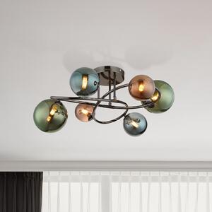Globo Stropna lampa Riha, Ø 65 cm, šarena, staklo/metal, Višebojno, Dnevni boravak/blagovaonica, Staklo