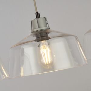 Searchlight Thaloria viseća svjetiljka, prozirna, staklo, 3 žarulje, 80 cm, prigušiva, Providna, Dnevni boravak/blagovaonica, Staklo