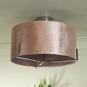 Searchlight Kyran stropna svjetiljka, crvena, metalna, baršunasta, Ø 40 cm, E27, prigušiva, Crvena, Dnevni boravak/blagovaonica, Tkanina / tekstil