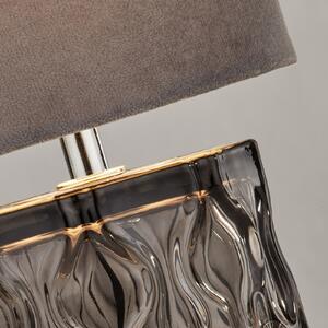 Searchlight Stolna lampa Nyssa, siva, tekstil/metal, 28 cm, E27, Sivo, Dnevni boravak/blagovaonica, Tkanina / tekstil